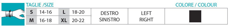 Handgelenkbandage mit differenzierter Elastizitätsgra ORIONE® Art.212